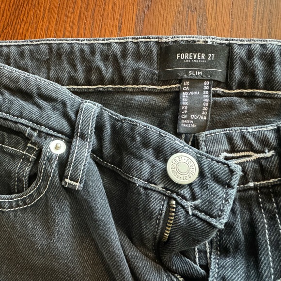 Black jeans - slim leg, mid rise, cotton - Picture 6 of 7